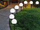 Solar garden globe light with spike, 10 cm, set of 4, white