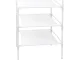 Corner Standing Coat Rack with 3 Shoe Shelves, Metal, White