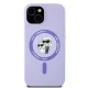 Karl Lagerfeld Silicone Karl&Choupette Heads Ring MagSafe Case for iPhone 15, Purple