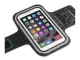 Sports armband phone case with adjustable strap for running, black
