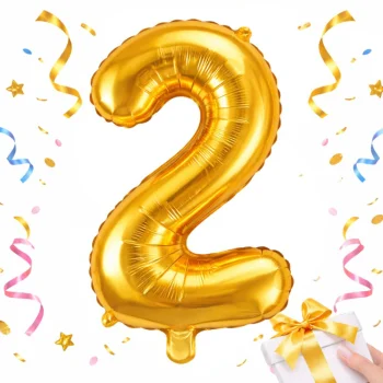 Foil Number 2 Balloon, 66 cm (26"), Gold