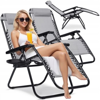 Sofotel ChillWell Folding Garden Loungers, Set of 2 Pcs