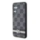 DKNY Samsung Galaxy S24 Case Leather Checkered Mono Pattern, Black