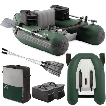 Inflatable Fishing Boat Big Catch Pro 165x119x38 cm with Oars, Intex 68381