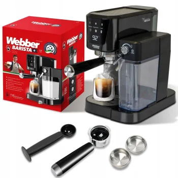 Webber L7 Caldas Semi-Automatic Espresso Machine, 20 Bar, Black