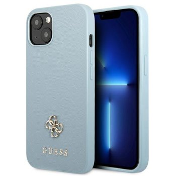 Guess Saffiano 4G Small Metal Logo Case for iPhone 13 - Blue