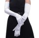 Long Evening Gloves Satin Retro Style for Women, White
