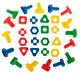 Montessori Educational Construction Blocks Screws and Nuts, 30 Pieces