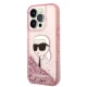 Karl Lagerfeld Liquid Glitter Karl\'s Head Case for iPhone 14 Pro - Pink