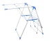2-Tier Folding Clothes Drying Rack, White and Blue