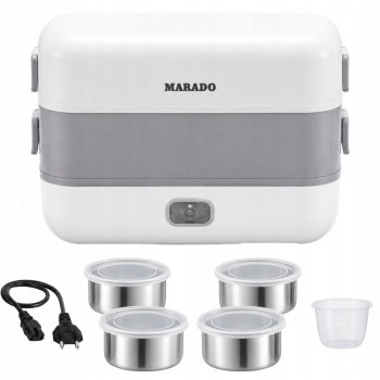 Electric Lunch Box Food Heater 200W 2.2L with 4 Steel Containers