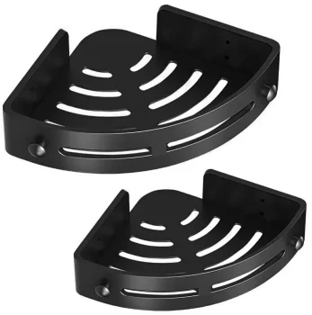 Corner Bathroom Shelves AG829A, 2 pcs, Black