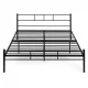 ModernHome Metal Bed Frame with Slats 160 x 200 cm, Black