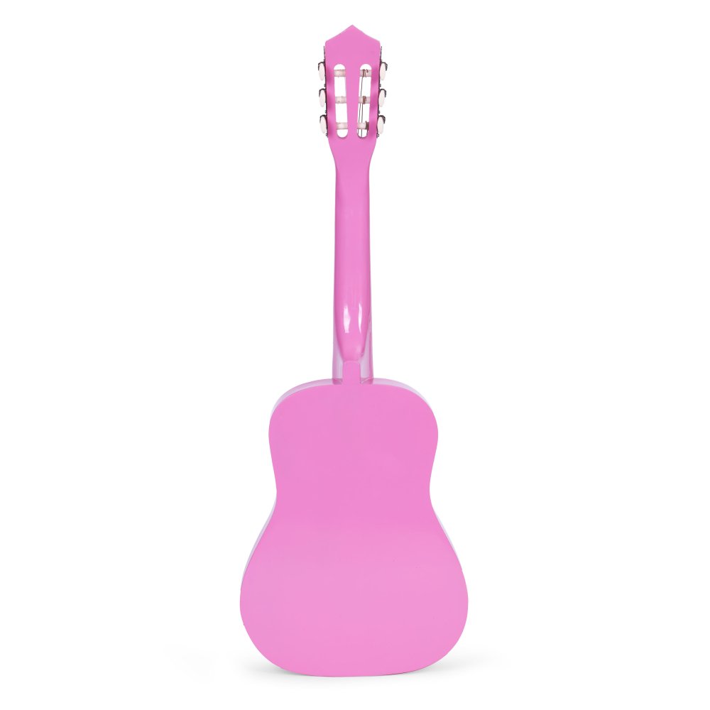 ECOTOYS Large Wooden Guitar for Kids, 6-String, Pink (3)