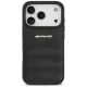 Mercedes iPhone 17 Pro Case AMG Leather Debossed Lines, Black