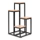 Подставка для цветов ModernHome, 4 полки металл+MDF, светлый орех