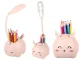 Kids LED Night Light with Organizer and Phone Stand, Pink
