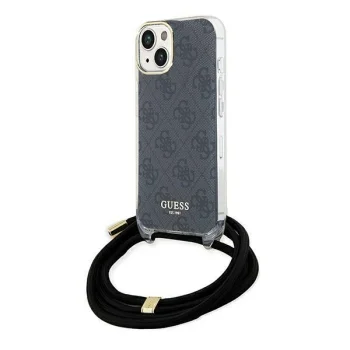 Guess iPhone 15 / 14 / 13 Case Crossbody Cord 4G Print, Black