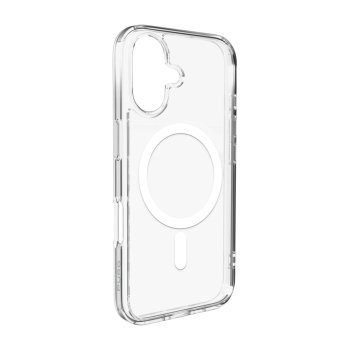 Puro Lite Mag TPU+PC Case Compatible with MagSafe iPhone 17 - Transparent with White Ring