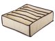 Underwear Drawer Organizer for Socks and Belts, 6 Compartments, Beige