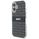 DKNY Repeat Texture Pattern With Stripe iPhone 16 Case with MagSafe - Black