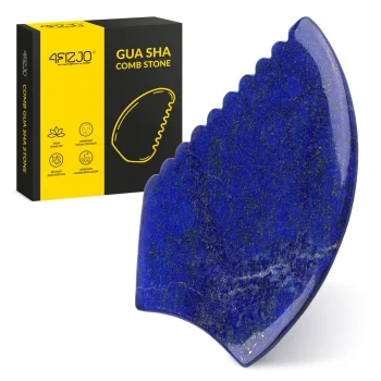 4FIZJO Grooved Gua Sha Facial Massage Stone Natural Lazurite
