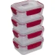 Joseph Joseph Nest Lock Food Container Set, 4-Piece, Red