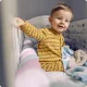Braided Crib Bumper Ricokids 3m for Nursery Safety, Pink-Grey