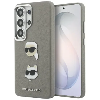 Karl Lagerfeld Saffiano Double Heads Metal Case for Samsung Galaxy S26 Ultra, Silver