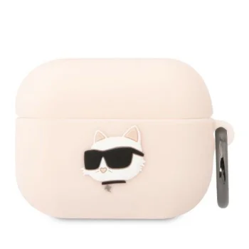 Karl Lagerfeld Silicone Choupette Head 3D AirPods Pro Case, Pink