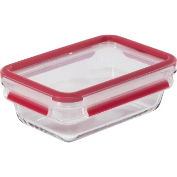 Emsa Clip&Close Glass Food Storage Container 700 ml, Red