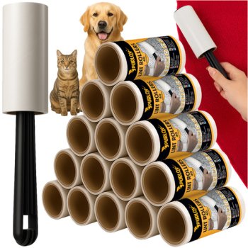 Purlov Lint Roller Set for Pet Hair, 15 Refills with Handle 25747