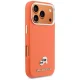 Karl Lagerfeld Karl & Choupette Head Pins Saffiano MagSafe Case for iPhone 17 Pro Max, Orange