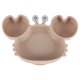 Silicone Baby Feeding Set Crab Dinnerware, 9-Piece, Beige