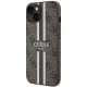 Guess iPhone 14 Plus Case 4G Printed Stripes MagSafe, Brown