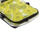 Foldable insulated picnic basket for shopping, green with floral pattern