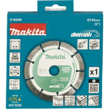 Makita D-80086 DIAMAK Diamond Cutting Disc for Angle Grinders 125x22.23 mm