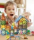 Kids Toy Magic Magnetic Blocks, Set of 90 Elements, Dinosaur Paradise