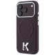 Karl Lagerfeld Grained Embossed Ring & Kameo Logo MagSafe Case for iPhone 18 Pro / 17 Pro - Burgundy