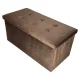 Folding Velour Storage Ottoman Bench 77x38x37 cm, Brown