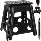 Folding Anti-slip Step Stool for Kitchen or Bathroom, 39cm, Black