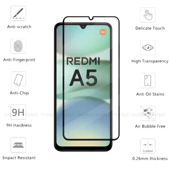 Tel Protect Full Glue 6D Tempered Glass for Xiaomi Redmi A5, Black