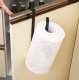 Kitchen Roll Holder Under Shelf Paper Towel Rack Over Door, Black