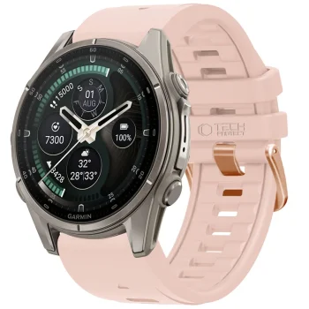Tech-Protect silicone strap for Garmin Fenix 5S/5S Plus/6S/6S Pro/7S/8/9/9 Pro (43 mm), pink