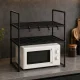 Kitchen Rack Over Microwave, 2 Tiers, Black