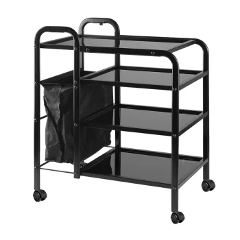 Cosmetic Trolley Assistant PRO INK 1031 with 4 Glass Shelves, Black