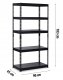 Folding Metal Rack Shelf for Home Office Warehouse, 183x90x45cm, Black