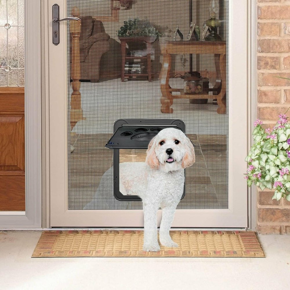 Magnetic Pet Door for Small and Medium Dogs and Cats, Black (1)