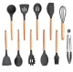 Kitchen Utensil Set, 12 Pieces, Black/Brown