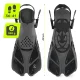 TSUNAMI Adjustable Swim and Diving Fins Size 36-41 (S/M) Grey
